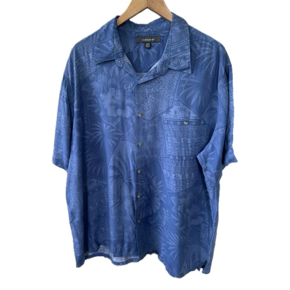 Croft & Barrow Soft Hawaiian Tropical Print Button Down Collar Shirt XXL